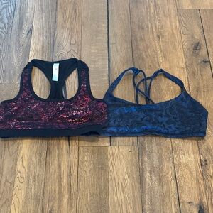 Lululemon Athletica Black and Red Sports Bra Set